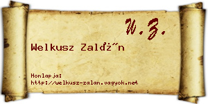 Welkusz Zalán névjegykártya